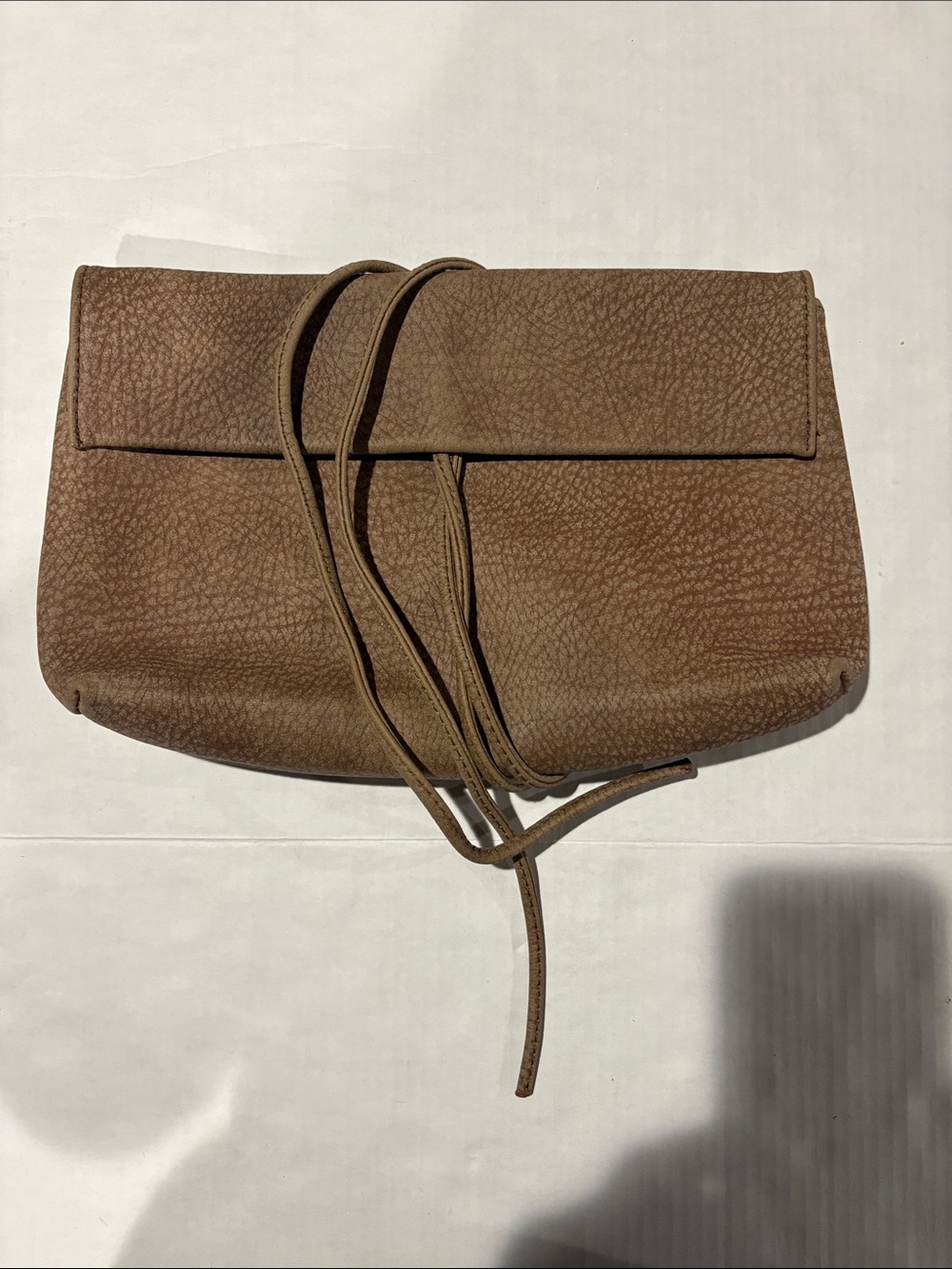 Lulus Classic Brown Envelope Clutch with Tie Closure